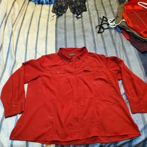 Addition Elle red long sleeve button up shirt